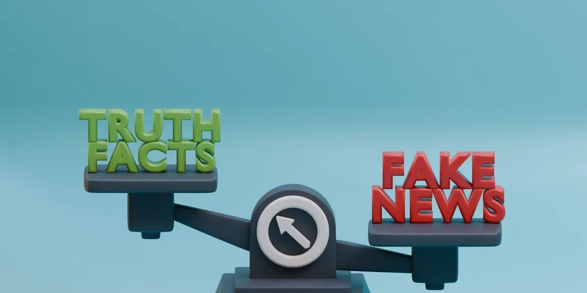 balance scale of truth facts vs fake news